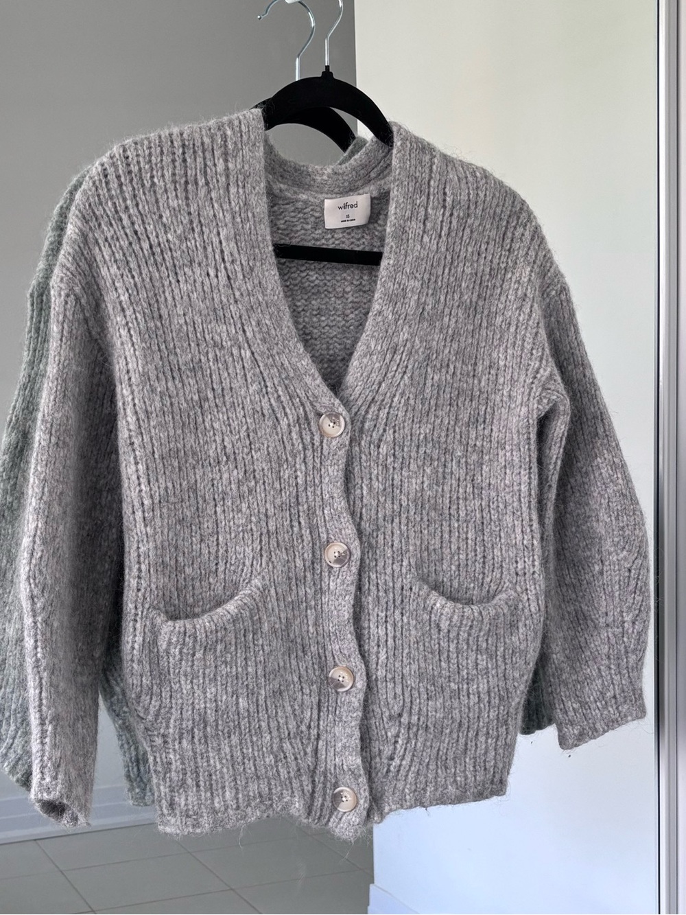 Wilfred Knit Cardigan in Grey